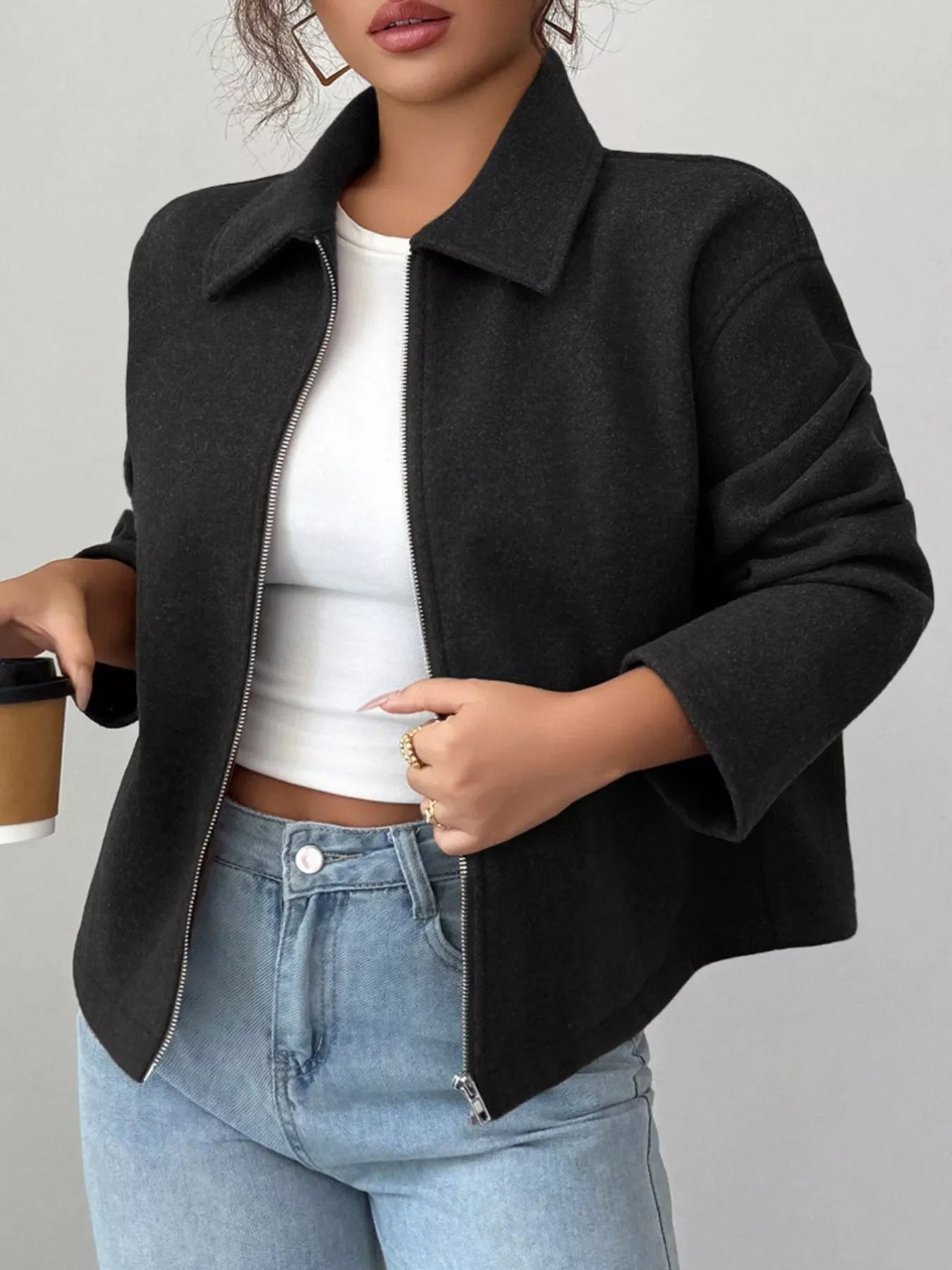 Chaqueta casual para mujer con cremallera - Alena