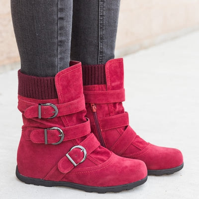 Botas ajustables para mujer efecto ante - Avenne