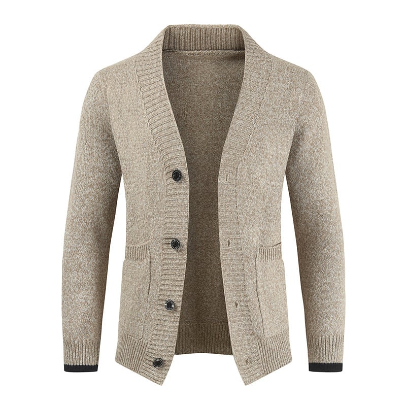 Cardigan de punto para hombre con cuello chal - Emil