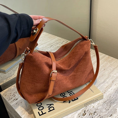 Bolso de hombro para mujer ante suave estilo retro - Maëlle