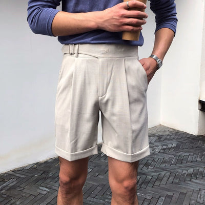 Pantalones cortos de hombre con pinzas elegantes  - Lorenzo