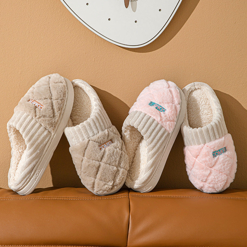 Zapatillas de invierno unisex de felpa antideslizante Rombe - Elen