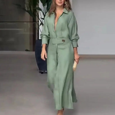 Rebecca - Vestido de manga larga con cinturón ajustable