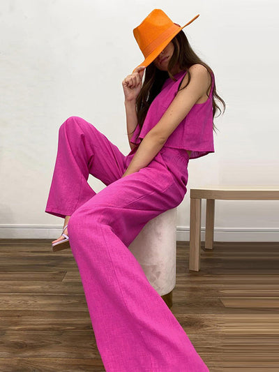 Esther - Conjunto de pantalón boho de dos piezas