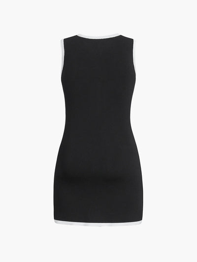Victoria - Vestido corto sin mangas con botones y bolsillos múltiples