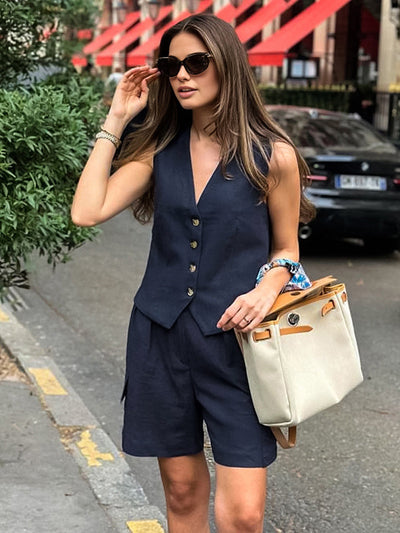 Cecy - Conjunto relajado de pantalón corto y top a medida