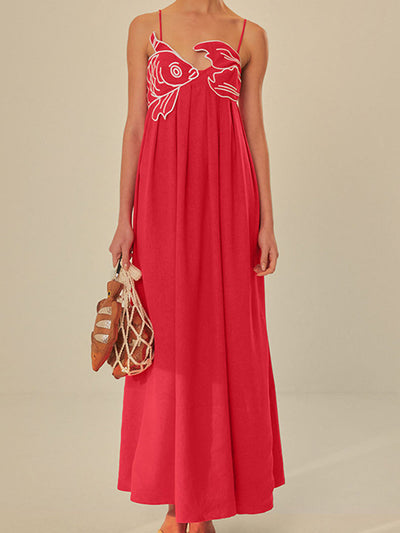 Scarlett - Vestido Semi-Transparente Peces Bordados