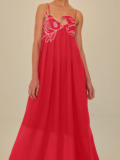 Scarlett - Vestido Semi-Transparente Peces Bordados