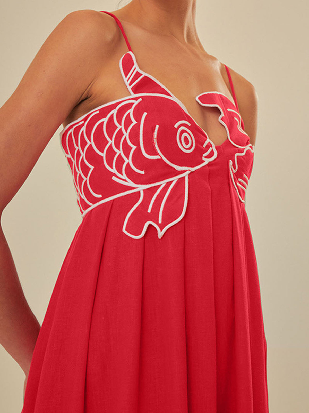 Scarlett - Vestido Semi-Transparente Peces Bordados