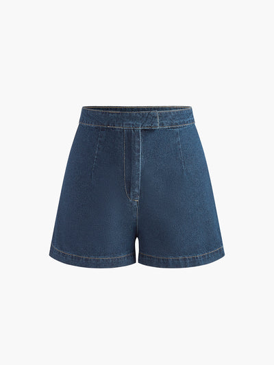 Saula - Conjunto de chaleco vaquero con pantalón corto