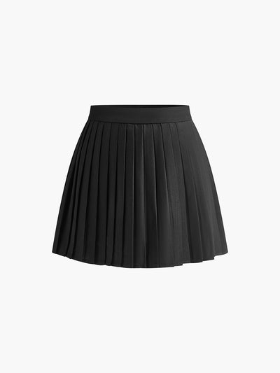 Romina - Conjunto de traje con chaleco y minifalda plisada