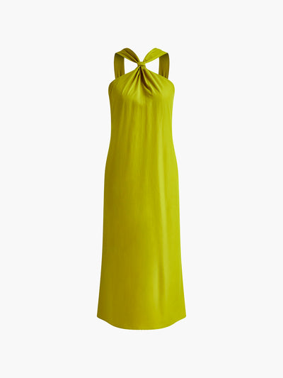 Hanna - Vestido largo cruzado con escote halter