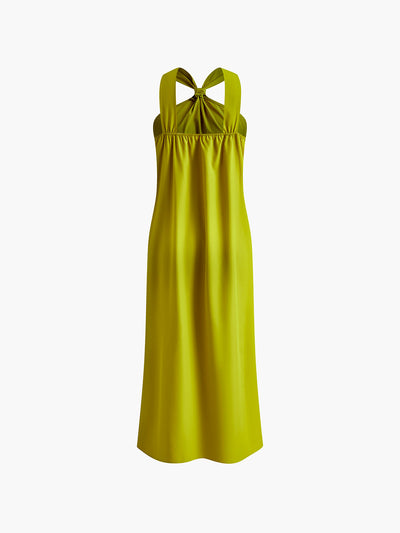 Hanna - Vestido largo cruzado con escote halter