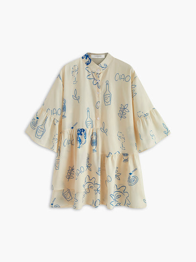 Millie - Vestido corto oversize con estampado solar
