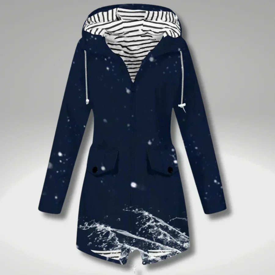 Abrigo mujer impermeable ligero con capucha ajustable - Jade