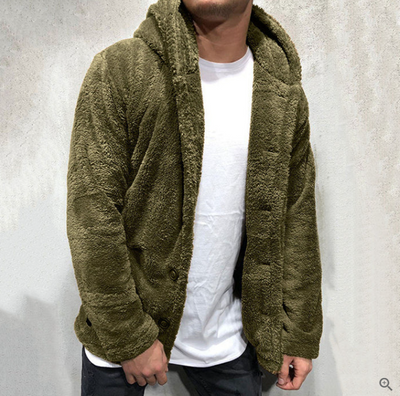 Cálida sudadera polar con capucha para hombre