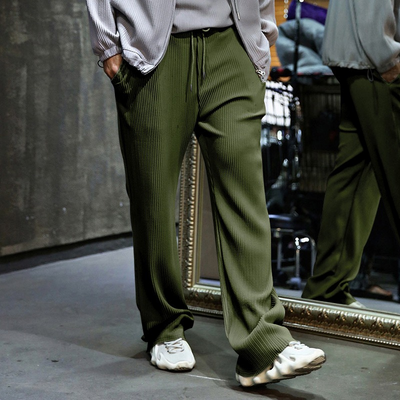 Pantalon recto de hombre con textura acanalada - Kenji