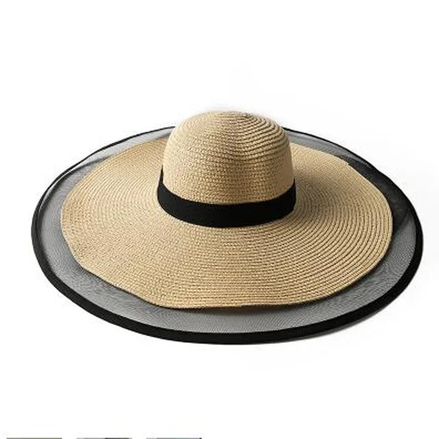 Sombrero de paja de ala grande temperamento moda