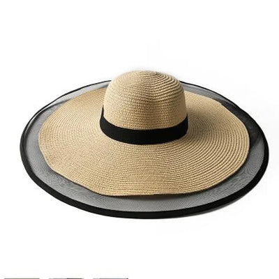 Sombrero de paja de ala grande temperamento moda