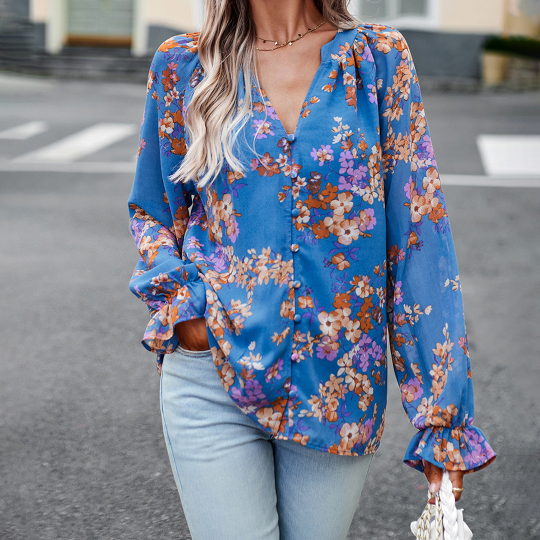 TAMRA - Blusa de manga larga con flores