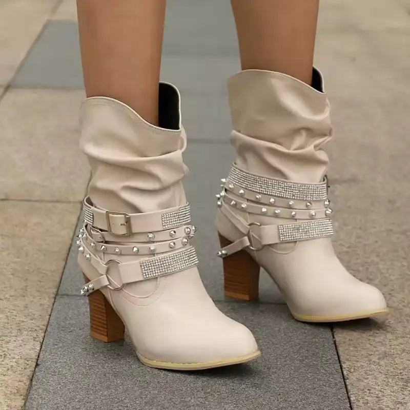 Goldie - Botas con strass y hebilla