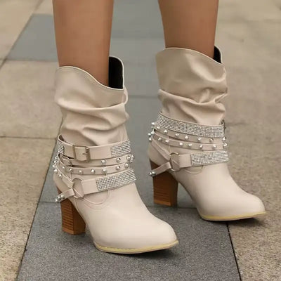Goldie - Botas con strass y hebilla