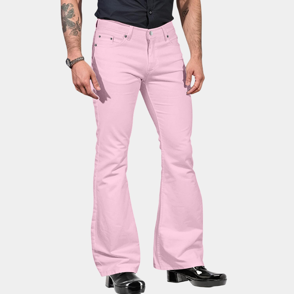 Linn - Pantalones acampanados retro para hombre