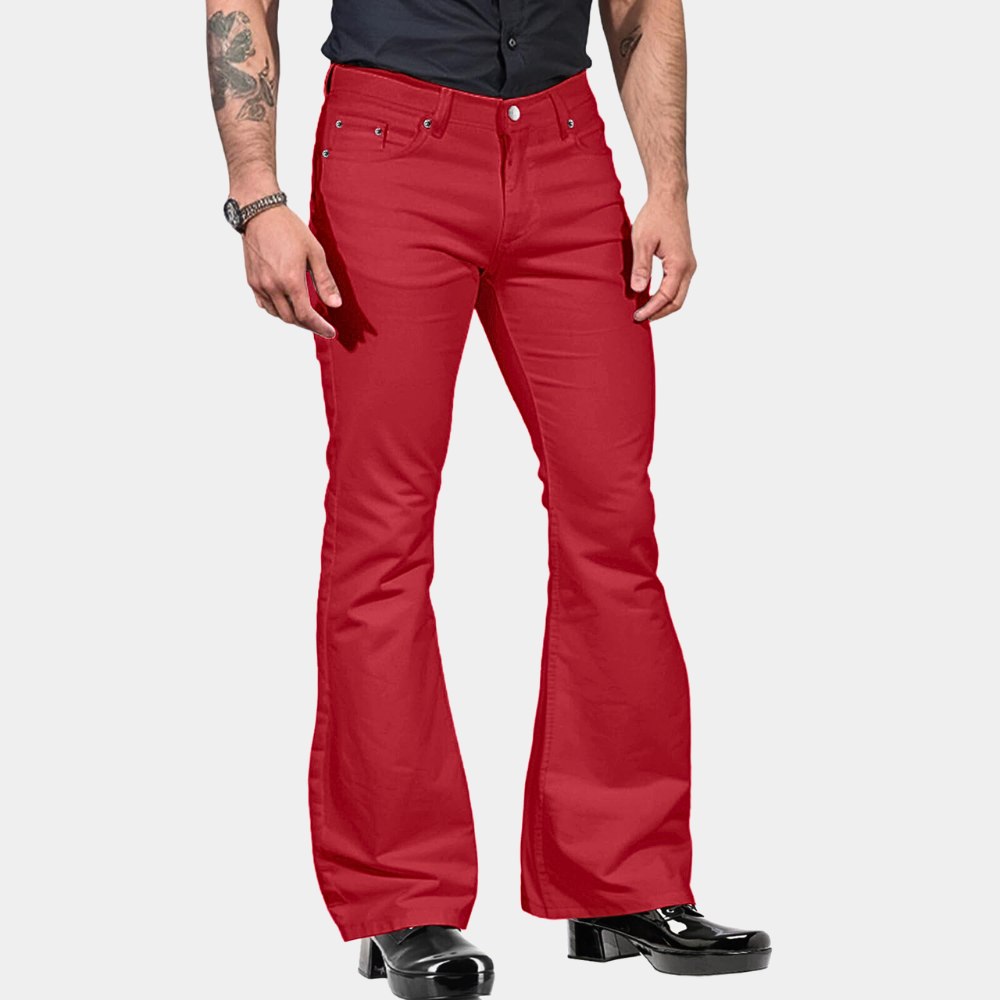 Linn - Pantalones acampanados retro para hombre