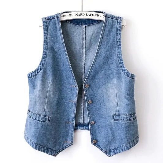 Chaleco de Denim Elegancia Femenina