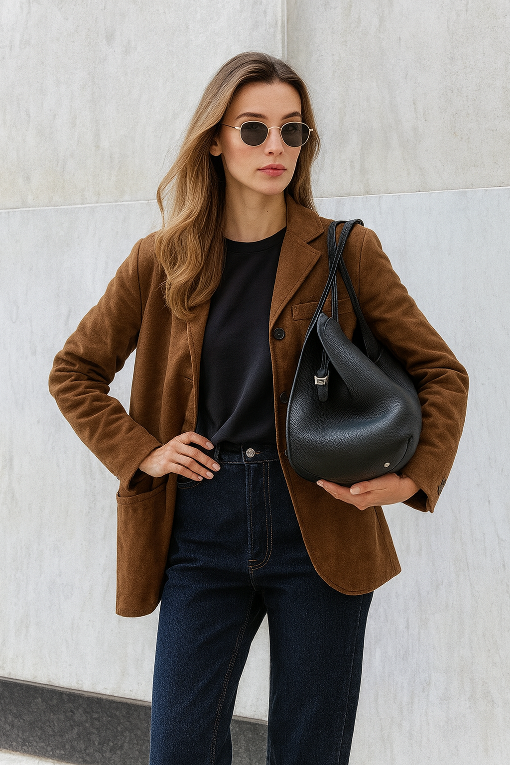 Blazer vintage con mangas normales y botones - Keyla