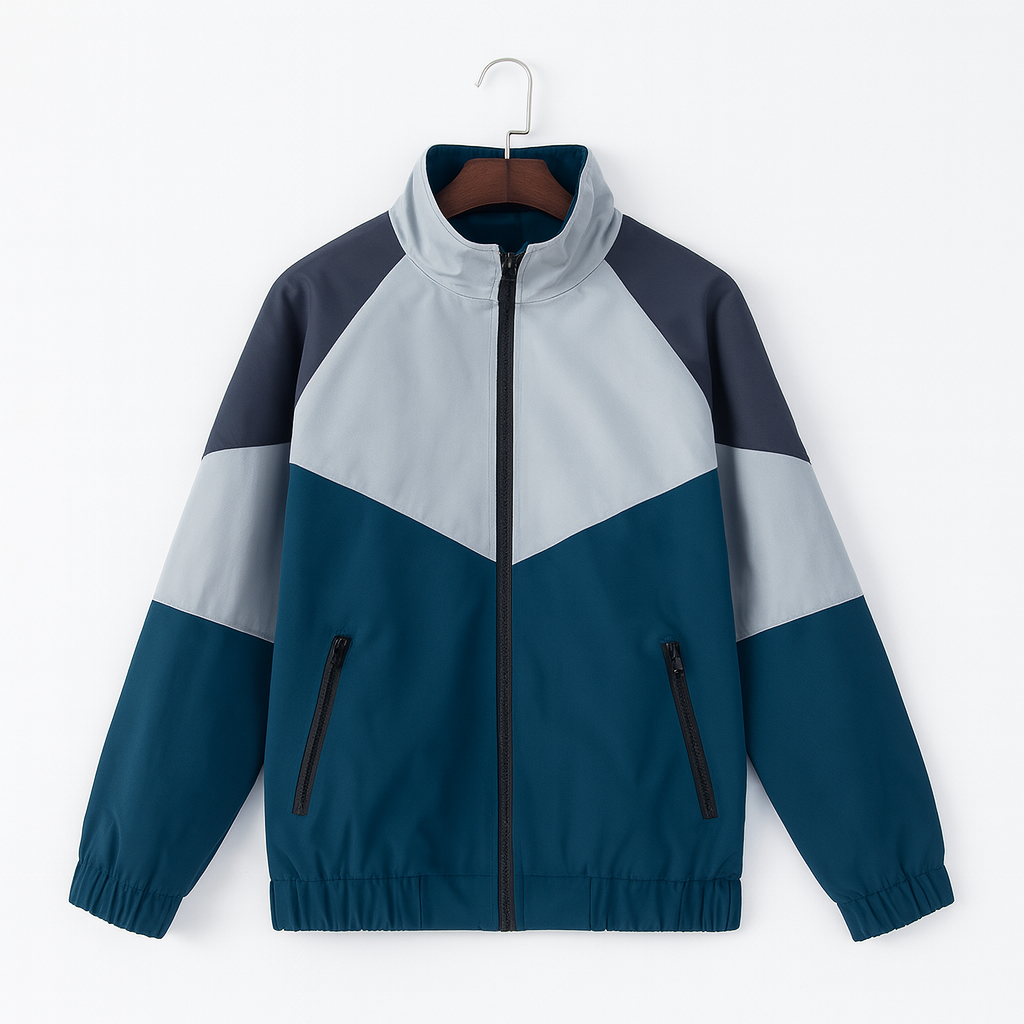 Chaqueta deportiva con cremallera y bloques de color - Axton