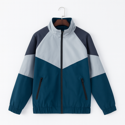 Chaqueta deportiva con cremallera y bloques de color - Axton