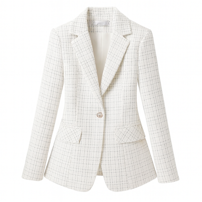 Blazer de Mujer Entallado con Patrón de Cuadros - Melissa