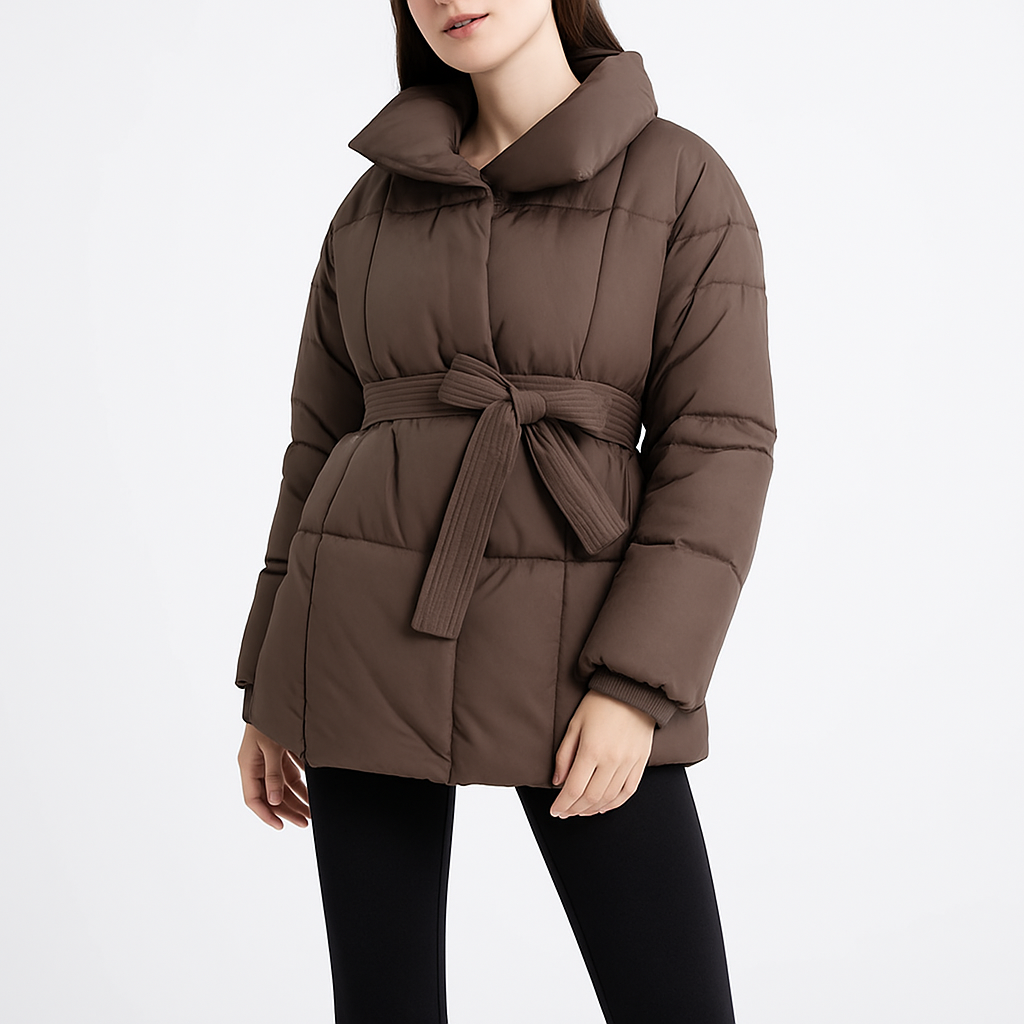 Abrigo tendencia de invierno para mujer con cinturon ajustable - Freja