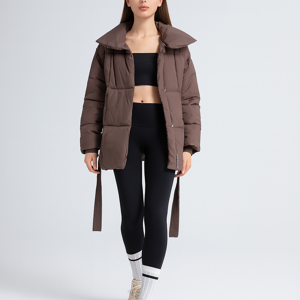 Abrigo tendencia de invierno para mujer con cinturon ajustable - Freja