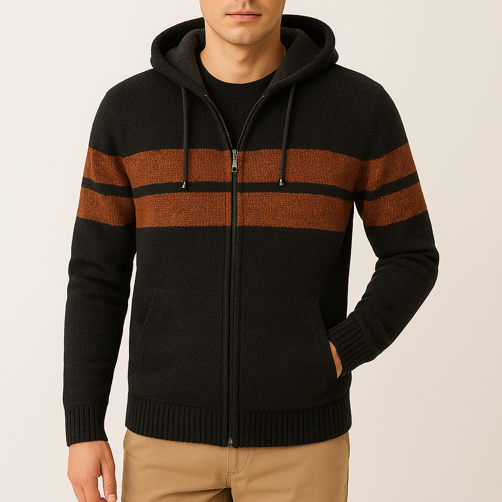 Chaqueta de punto para hombre con capucha y forro termico - Tobias