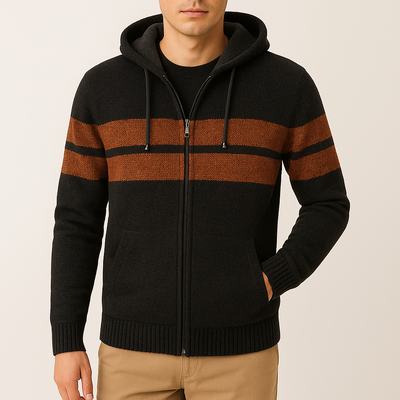 Chaqueta de punto para hombre con capucha y forro termico - Tobias