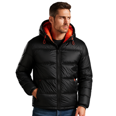 Chaqueta acolchada con capucha y forro contrastante - Mark