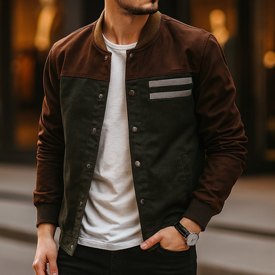 Chaqueta de hombre con diseño bicolor casual - Nael