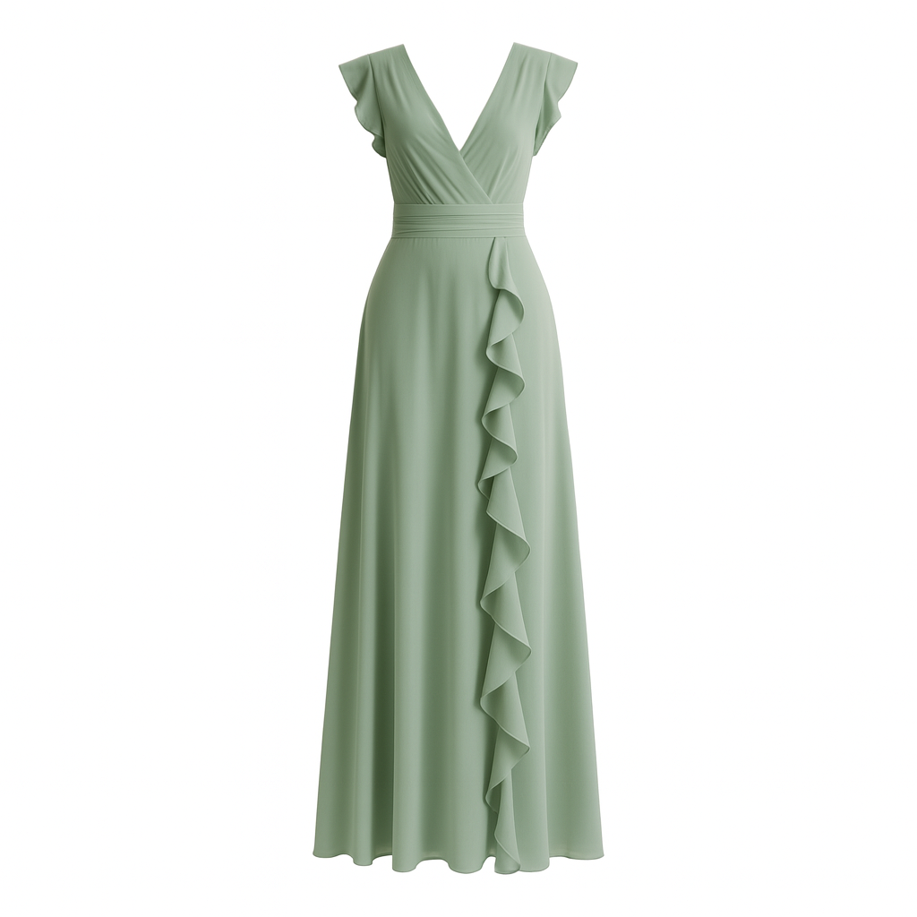 Vestido largo volantes mujer - Isolda