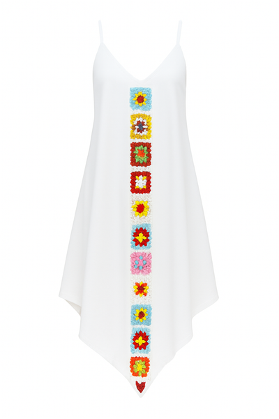 Vestido midi bohemio tirantes bordado frontal - Nayeli