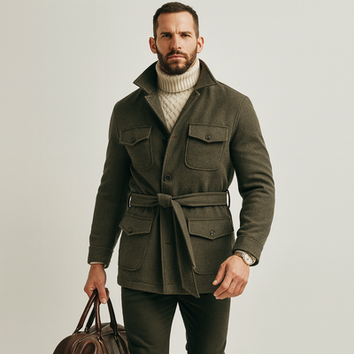 Chaqueta de lana con premium para hombre - Leandro