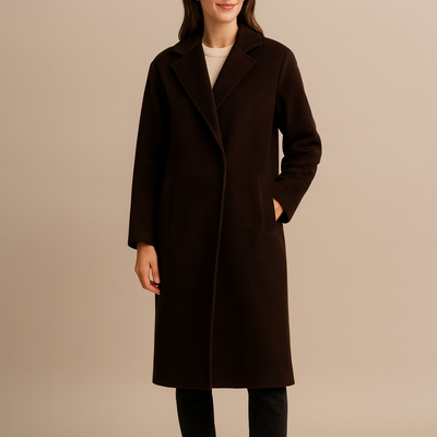 Abrigo de diseñador para mujer de corte amplio efecto - Alviane