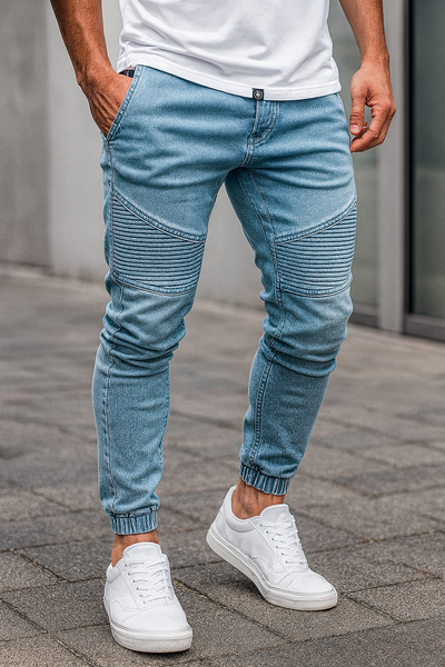 Pantalones para hombre de corte ajustado estilo motero - Vareon