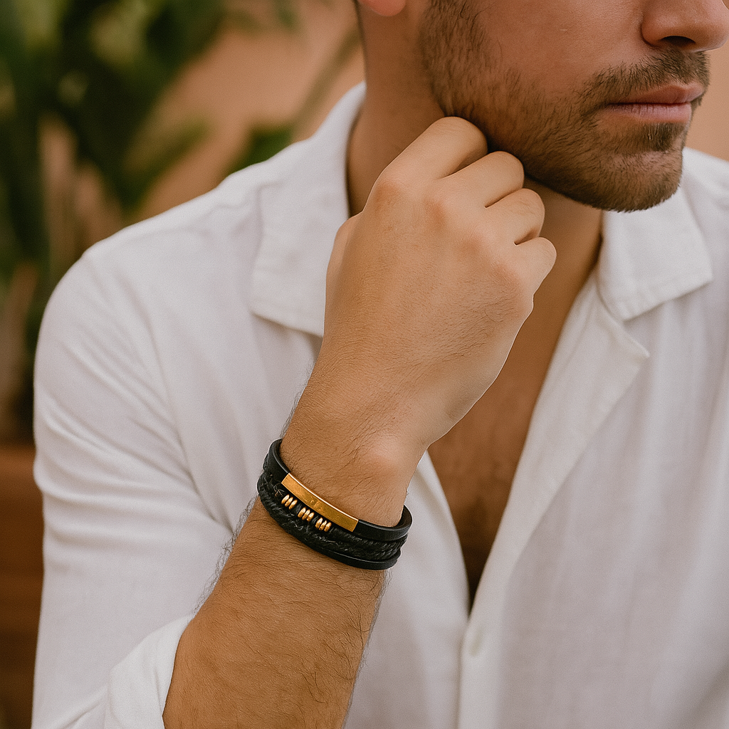 Majestic Vintage - Pulsera de cuero de lujo