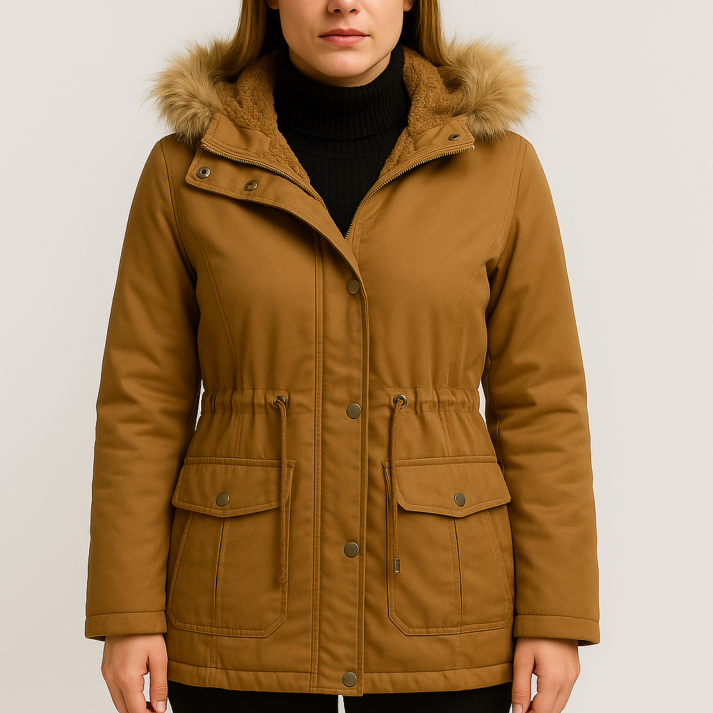 Chaqueta de invierno para mujer con capucha de pelo - Soria