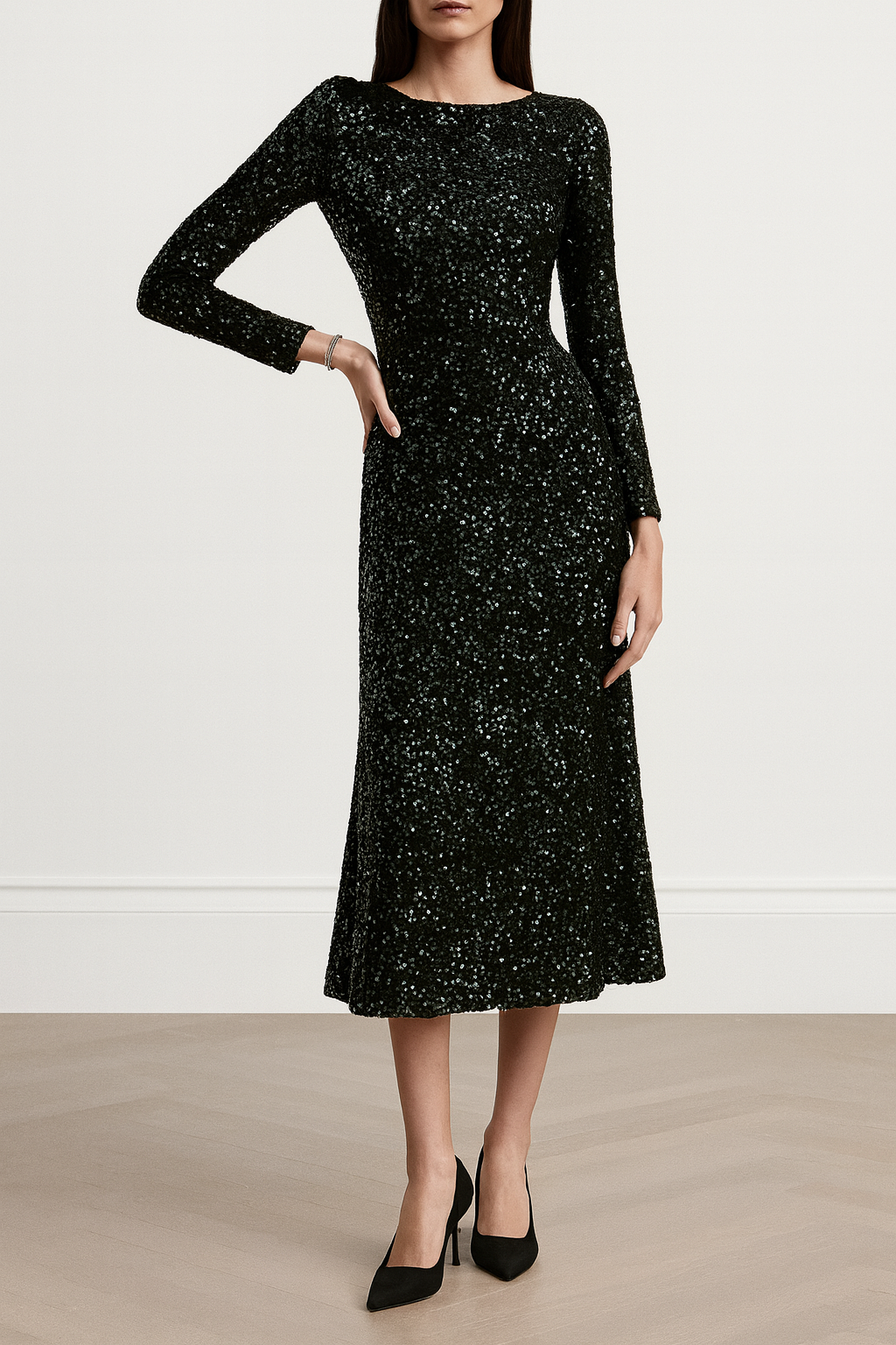 Vestido de fiesta para mujer con lentejuelas  - Elissa