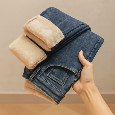 Pantalón para mujer efecto térmico con forro polar - Aurelise