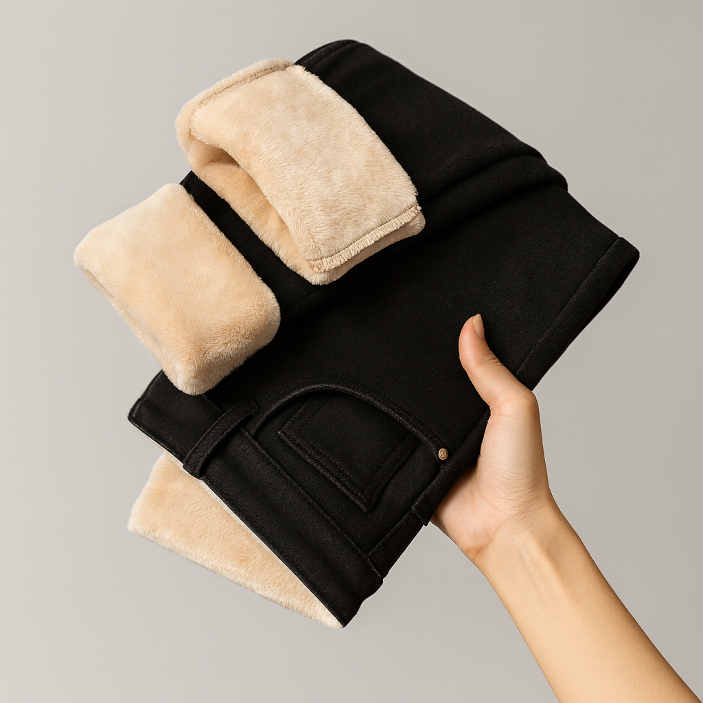 Pantalón para mujer efecto térmico con forro polar - Aurelise