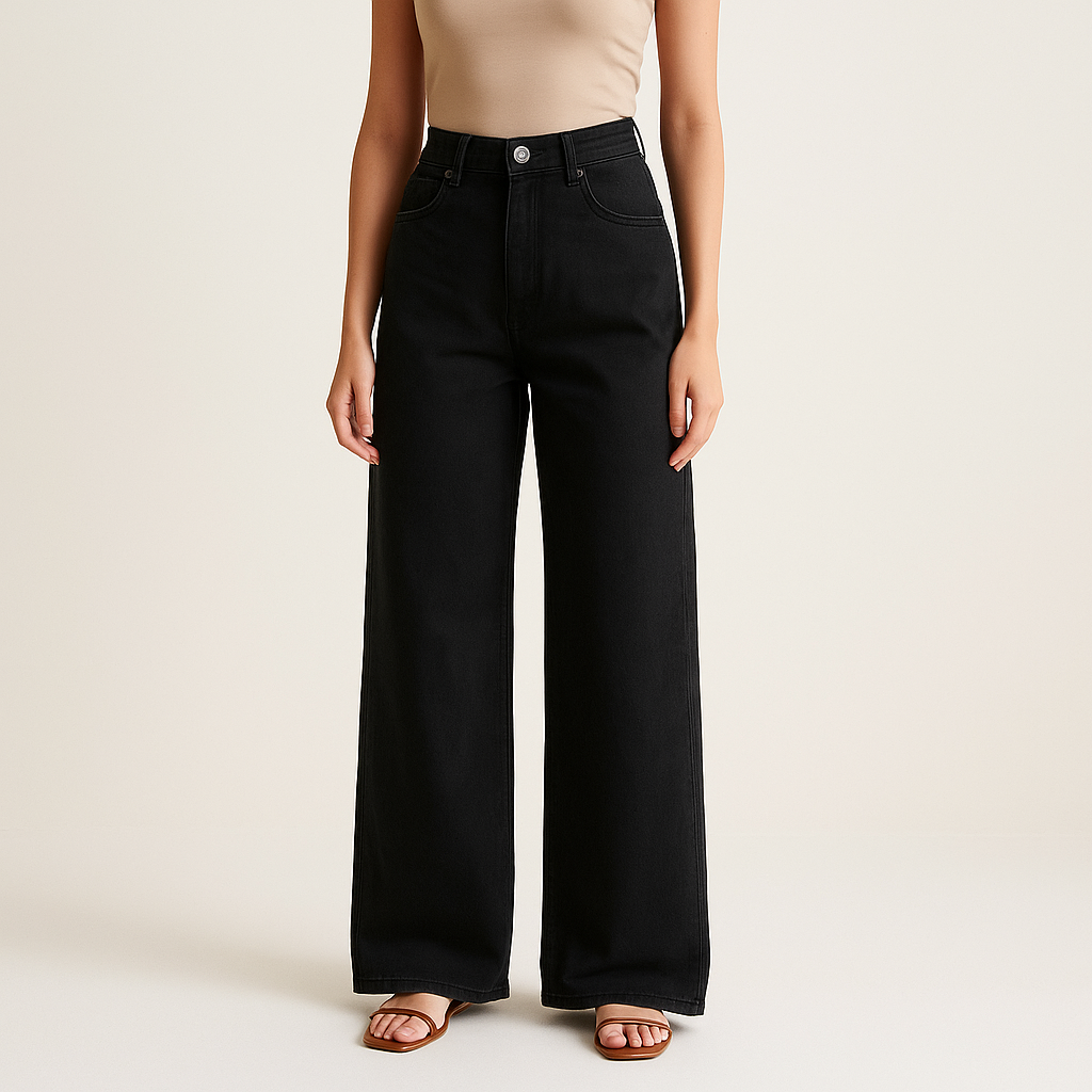 Pantalones para mujer de tiro alto y pierna ancha - Savrelle